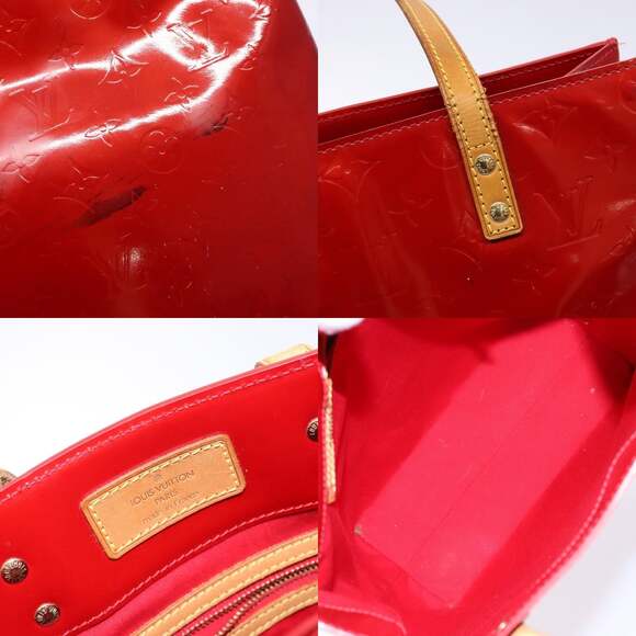 LOUIS VUITTON Monogram Vernis Reade MM Hand Bag Red Rouge M91086 - Picture 11 of 12